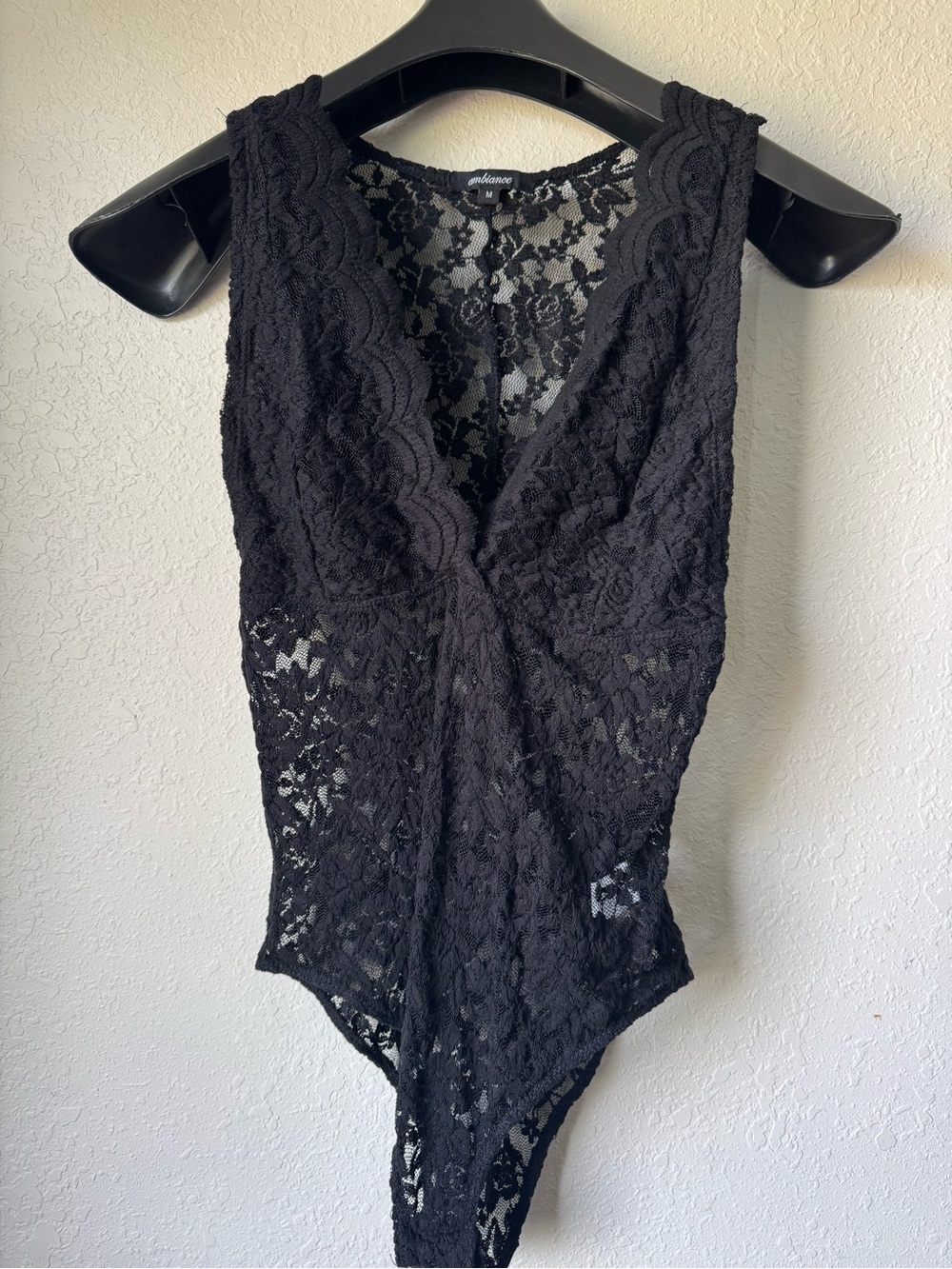 Black Lace V-Neck Bodysuit
